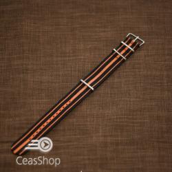  Curea NATO negru cu portocaliu 22mm - 37050