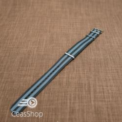  Curea NATO negru cu gri 22mm - 36521