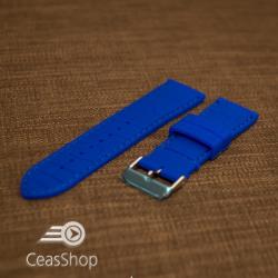 Curea silicon model crocodil albastru electric 22mm - 45913