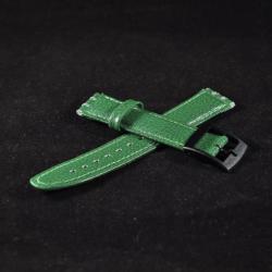  Curea piele tip Swatch 17 mm verde olive - 62735