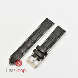  Curea hibrid silicon si piele model crocodil neagra cu alb 22mm - 4205822 - ceas-shop