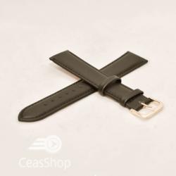  Curea piele vitel neagra, neteda cu catarama argintie XL 20mm - 36136