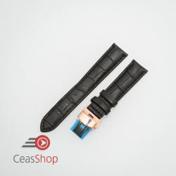  Curea piele vitel captusita negră deployant rose gold 18 mm - ceas-shop