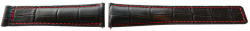  Curea tip Tag Heuer neagra cusătură roșie 22mm - 52531 - ceas-shop