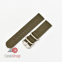  Curea din tesatura de nylon verde army catarame zulu 22mm - 4082722