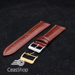  Curea piele soparla tegu captusita maro 18mm - 38454