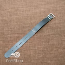  Curea NATO piele neagra 22mm catarame otel- 40065