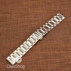  Bratara metalica argintie cu deployant 22mm- 50488