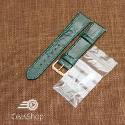  Curea piele vitel plata model crocodil Elegance verde 14mm - 34503