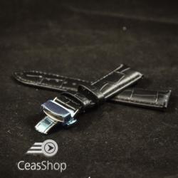  Curea piele vitel captusita deployant cu arc neagra 18 mm - 35927 - ceas-shop - 88,00 RON