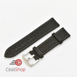 Curea panza neagra cu gri 24mm - 51548 - ceas-shop