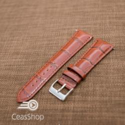  Curea piele vitel, italiană, maro captusită, lucioasă 18mm QR- 33825
