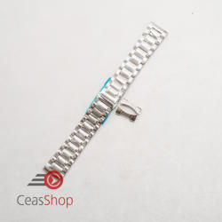  Bratara argintie deployant capat drept si curbat 20mm