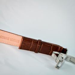  Curea piele deployant maro 18 mm