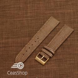  Curea piele de soparla captusita cu finisaj mat maro 18mm - 47937