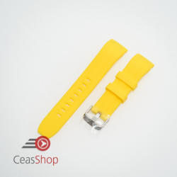  Curea silicon galbenă capat curbat 22mm - 57211 - ceas-shop