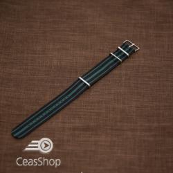  Curea NATO negru cu verde 24mm - 37055