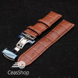  Curea piele vitel captusita deployant cu arc maro 20 mm - 35934 - ceas-shop - 88,00 RON