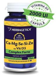 Herbagetica Ca+Mg+Se+Si+Zn cu Vitamina D3 Complex Forte - 30 cps