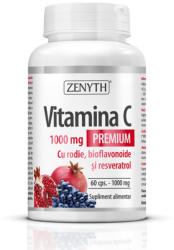 Zenyth Pharmaceuticals Vitamina C Premium 1000 mg cu rodie bioflavonoide și resveratrol - 60 cps