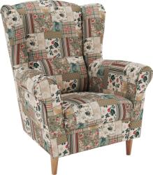 TEMPO KONDELA Füles fotel, szövet patchwork viorica 1, CHARLOT - kondela
