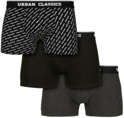 Urban Classics férfi boxeralsó szett URBAN CLASSICS - 3-darab - AOP márkajelzés / fekete - TB3540