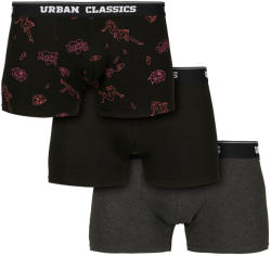 Urban Classics Boxeri scurți pentru bărbați URBAN CLASSICS - 3-Pack - cărbune / funky - TB3541