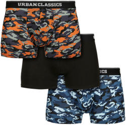 Urban Classics Boxeri scurți pentru bărbați URBAN CLASSICS - set de 3 perechi - albastru/camo/portocaliu - TB3538