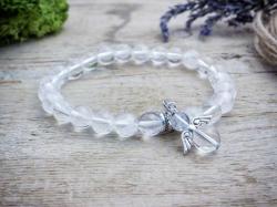 R. M. ékszer Hegyikristály ásvány karkötő angyallal (1720-RM-18)