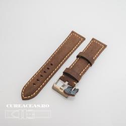  Curea piele maro inchis QR 24mm - 3960224