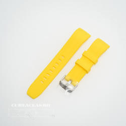  Curea silicon galbenă capat curbat 22mm - 57211 - cureaceas