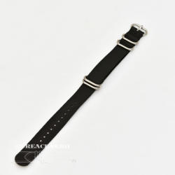  Curea NATO neagră 22mm catarame zulu argintii -4090122