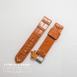  Curea piele maro model crocodil vintage QR 22mm - 4030322 - cureaceas