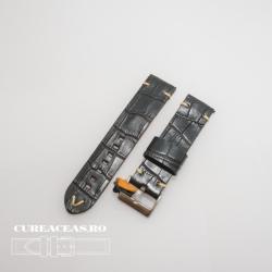  Curea piele neagră model crocodil vintage QR 20mm - 4030120