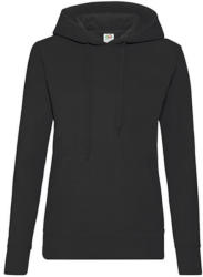 Fruit of the Loom Női Pulóver Kapucnis Hosszú ujjú Fruit of the Loom Classic Hooded Sweat Lady-Fit - 2XL, Fekete