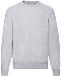 Fruit of the Loom Uniszex Pulóver Hosszú ujjú Fruit of the Loom Sweatshirt Raglan - S, Heather szürke