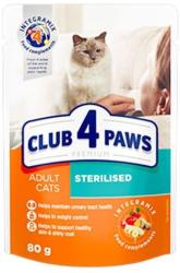 CLUB 4 PAWS Hrana umeda completa pentru pisici sterilizate 12 x 80 gr