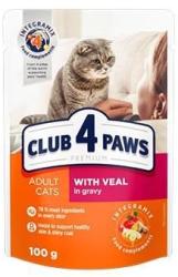 CLUB 4 PAWS Hrana umeda completa cu vita in sos pentru pisici adulte 12 x 100 gr