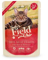 Sam's Field True Meat Fillets for sterilized cats - Beef & Beetroot alutasakos eledel 24 x 85 g