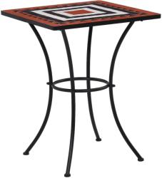 vidaXL Masă de bistro mozaic, cărămiziu și alb, 60 cm, ceramică (46708)