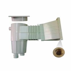 IML 17, 5l-es szkimmer ferde falú fóliás és előre gyártott medencékhez 6°-os dőlésszöggel, széles szájnyílással, sárgaréz dugókkal