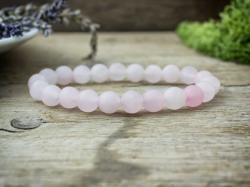 R. M. ékszer Matt rózsakvarc ásvány karkötő (14472RM16)