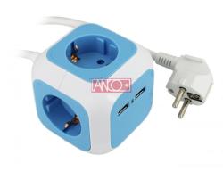 Anco 4 Plug + 2 USB 1,4 m 234161