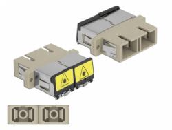 Delock Cupla fibra optica cu protectie laser SC Duplex Multi-mode OM1/OM2 M-M Bej, Delock 86894 (86894)