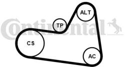 Continental Ctam Set curea transmisie cu caneluri CONTINENTAL CTAM 6PK1710K1 (6PK1710K1) - automobilus