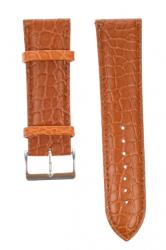Nagata Curea de ceas din piele, cu model de crocodil, 24 mm x 19 cm, maro deschis - ciucaleti