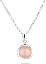 Swan Сребърно колие кръг със сладководна бяла перла IEP0050P Swan
