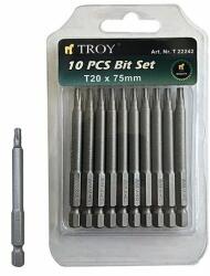 TROY Set de biti torx Cr-V Troy 22242, T20, 75 mm, 10 bucati (T22242) Set capete bit, chei tubulare