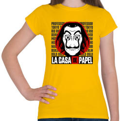 printfashion A nagy pénzrablás - Női póló - Sárga (4297648)