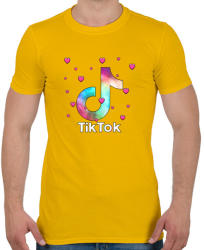 printfashion Tiktok szivecskékkel - Férfi póló - Sárga (4595665)